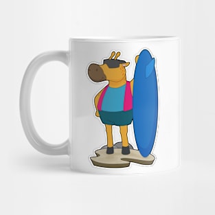 Giraffe Surfer Surfboard Mug